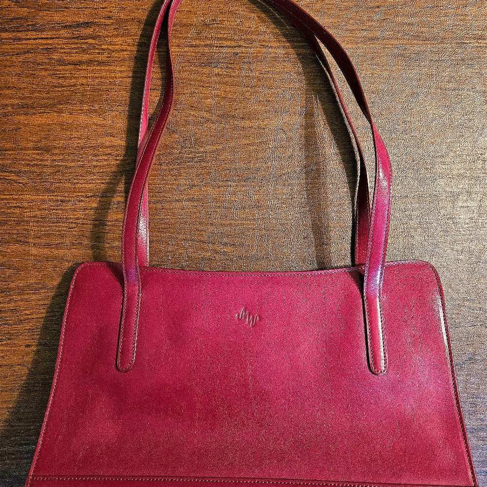 Vintage MONSAC Red Leather Handbag